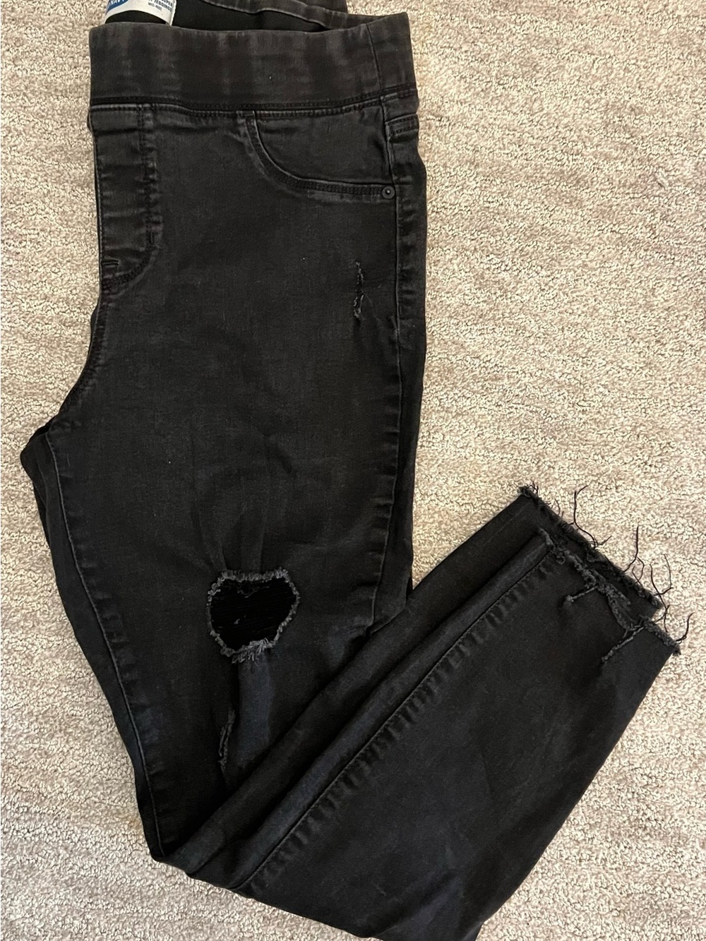 Old Navy Black Distressed Ankle Skinny Jeggings
